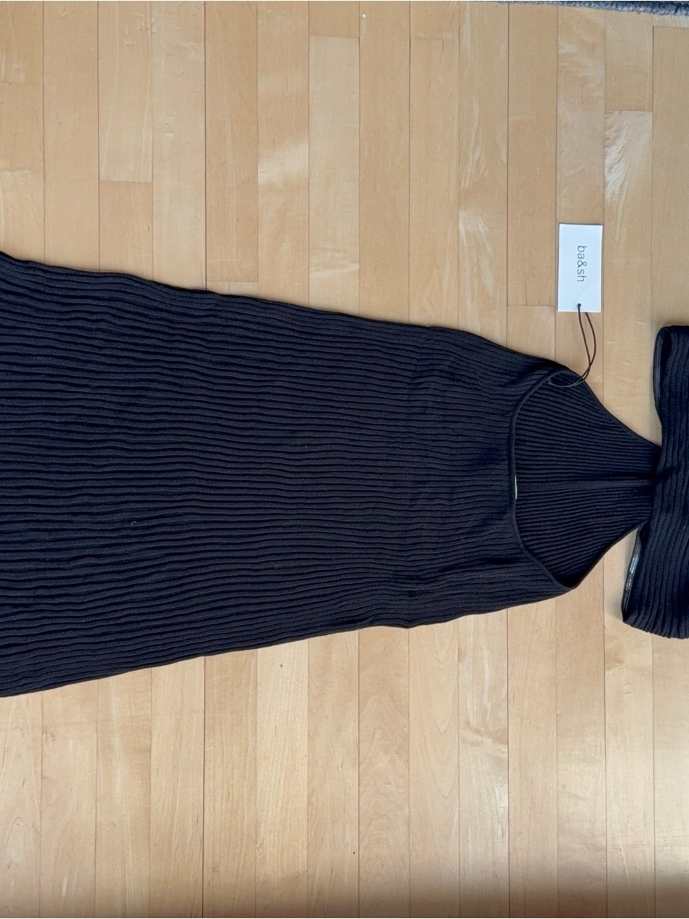 ba&sh NWT Black Maxi Dress with Twist Ring and Side Cutouts - Picture 5 of 7
